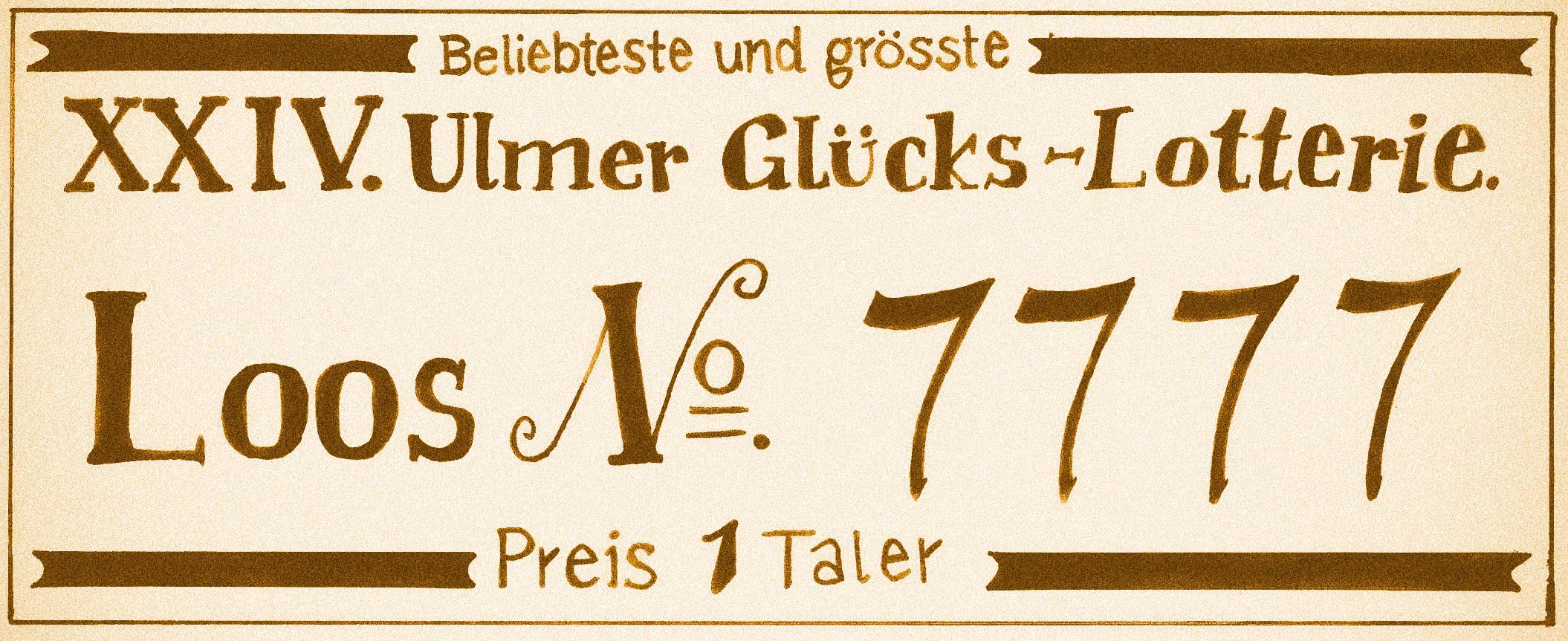 Et leddelich Klieblatt - Glückslos Nr. 7777